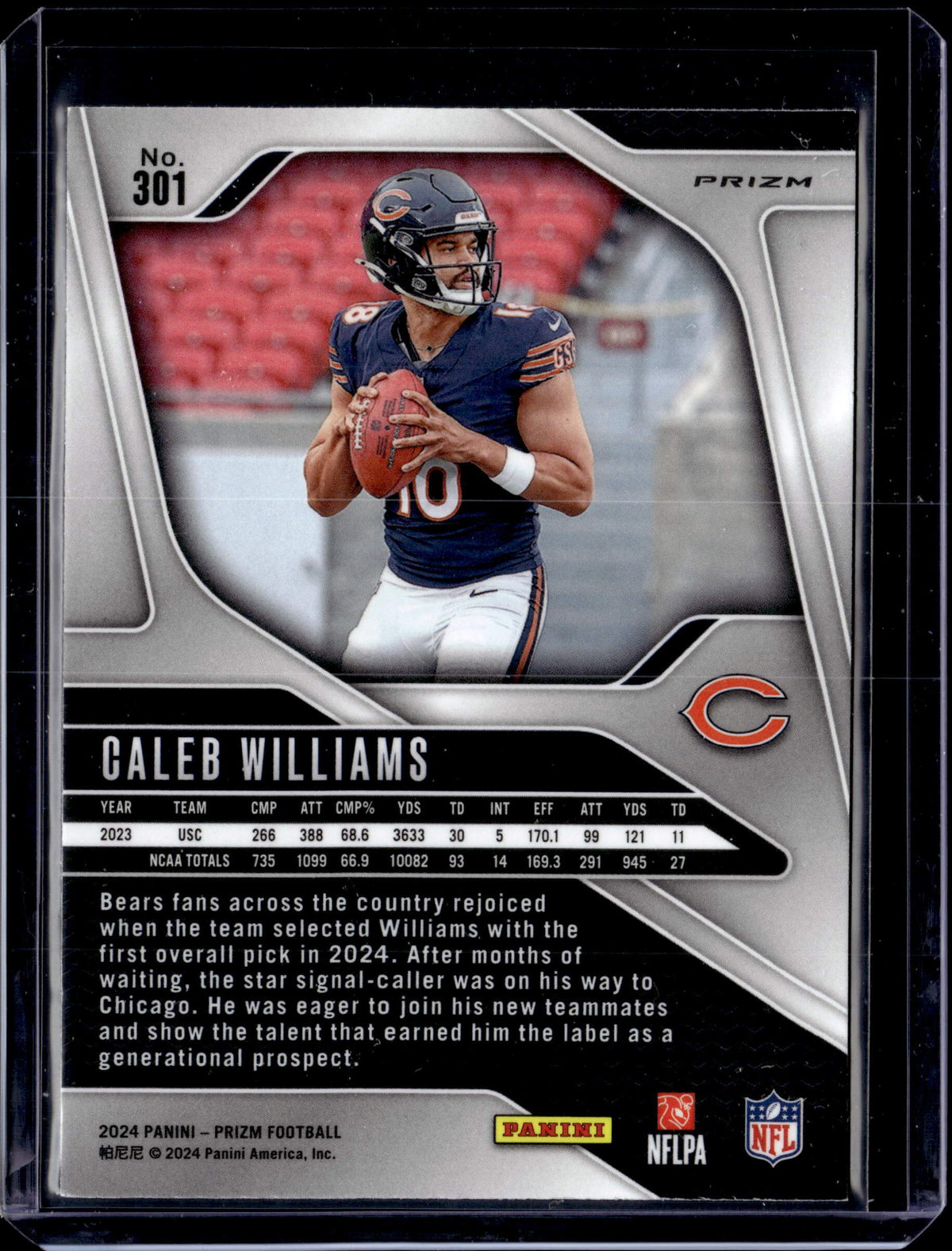 2024 Panini Prizm Silver Rookie Caleb Williams #301