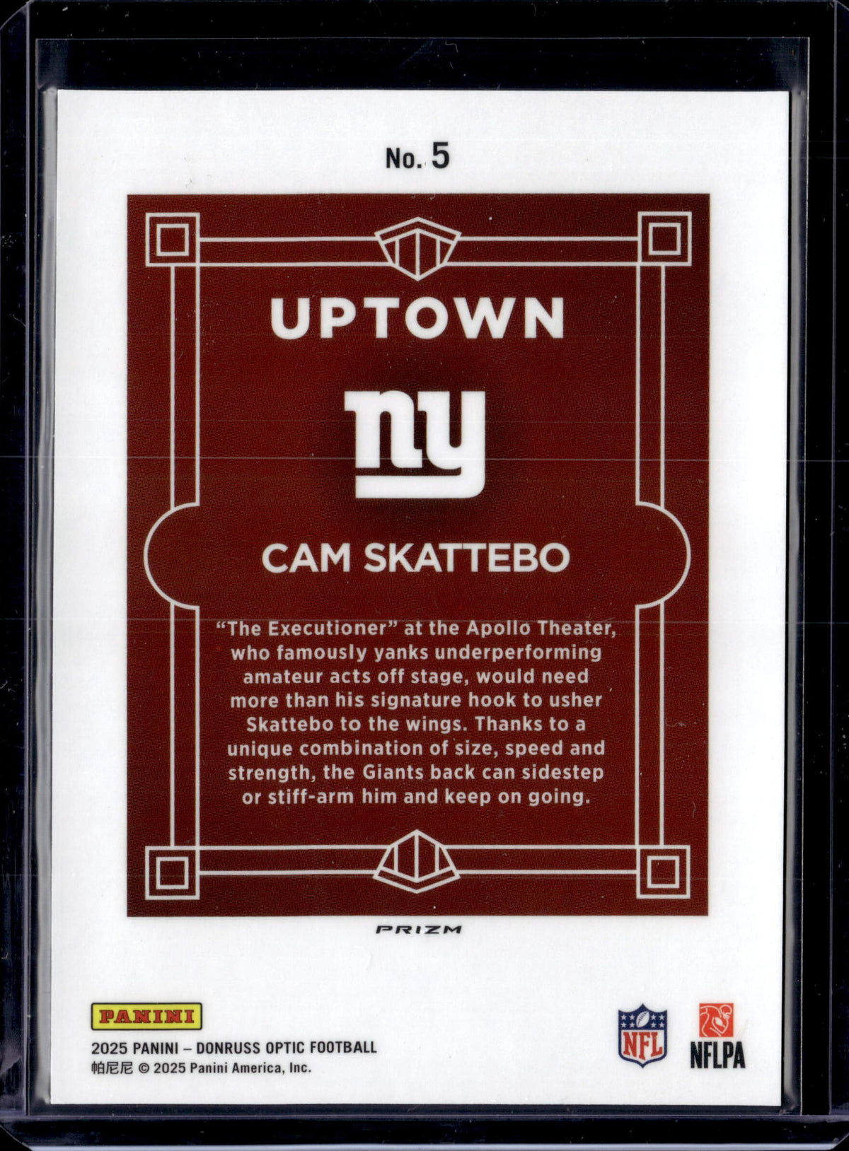 2025 Panini Donruss Optic UPTOWN Rookie Cam Skattebo #5