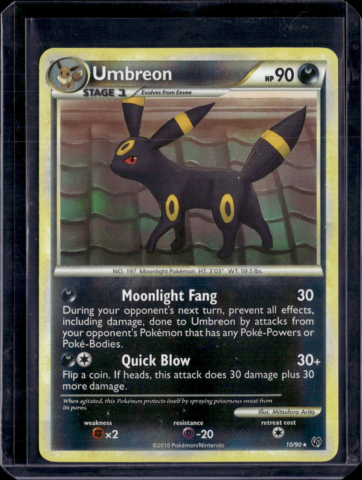 Umbreon 10/90 HGSS Undaunted Reverse Holo Rare Pokémon Card