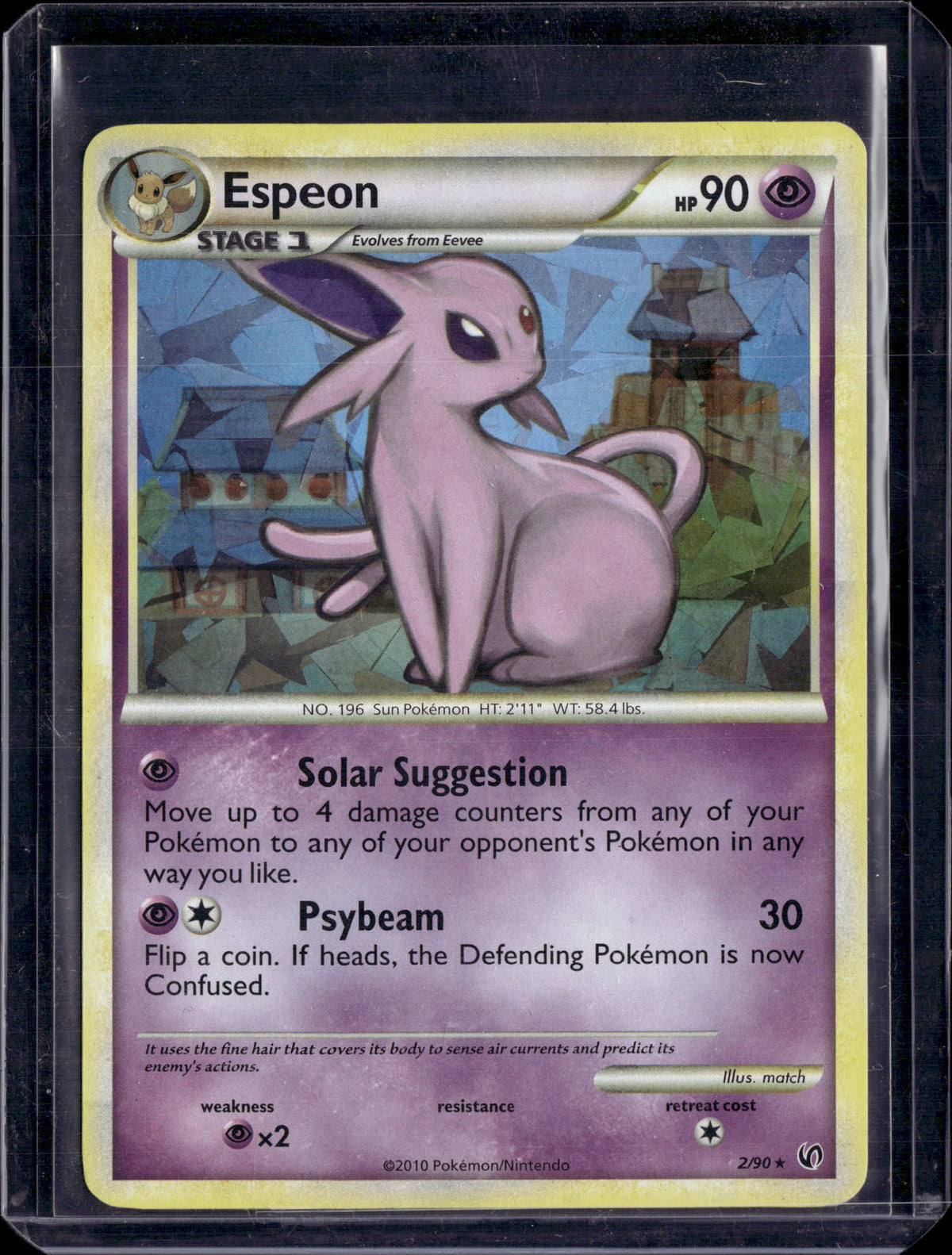 2010 Espeon 2/90 Cracked Ice Holo Rare HGSS Undaunted