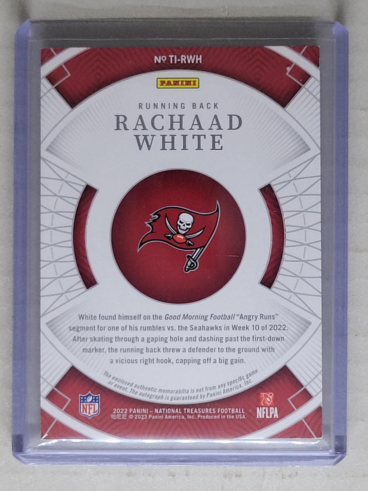 2022 National Treasures Rachaad White Impressions Silver /25 Auto RC Buccaneers