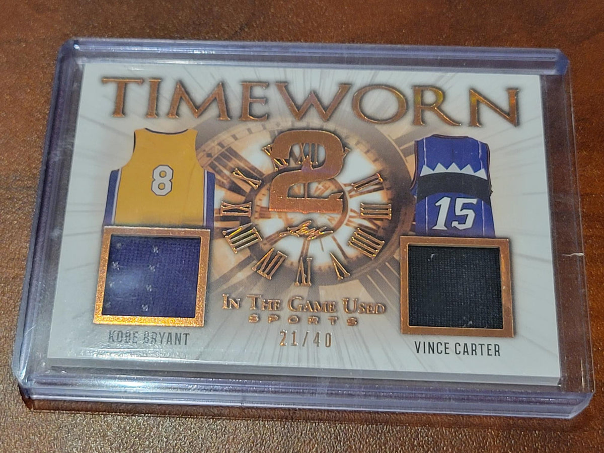 2022 Leaf Kobe Bryant Vince Carter Timeworn /40 - Game Used
