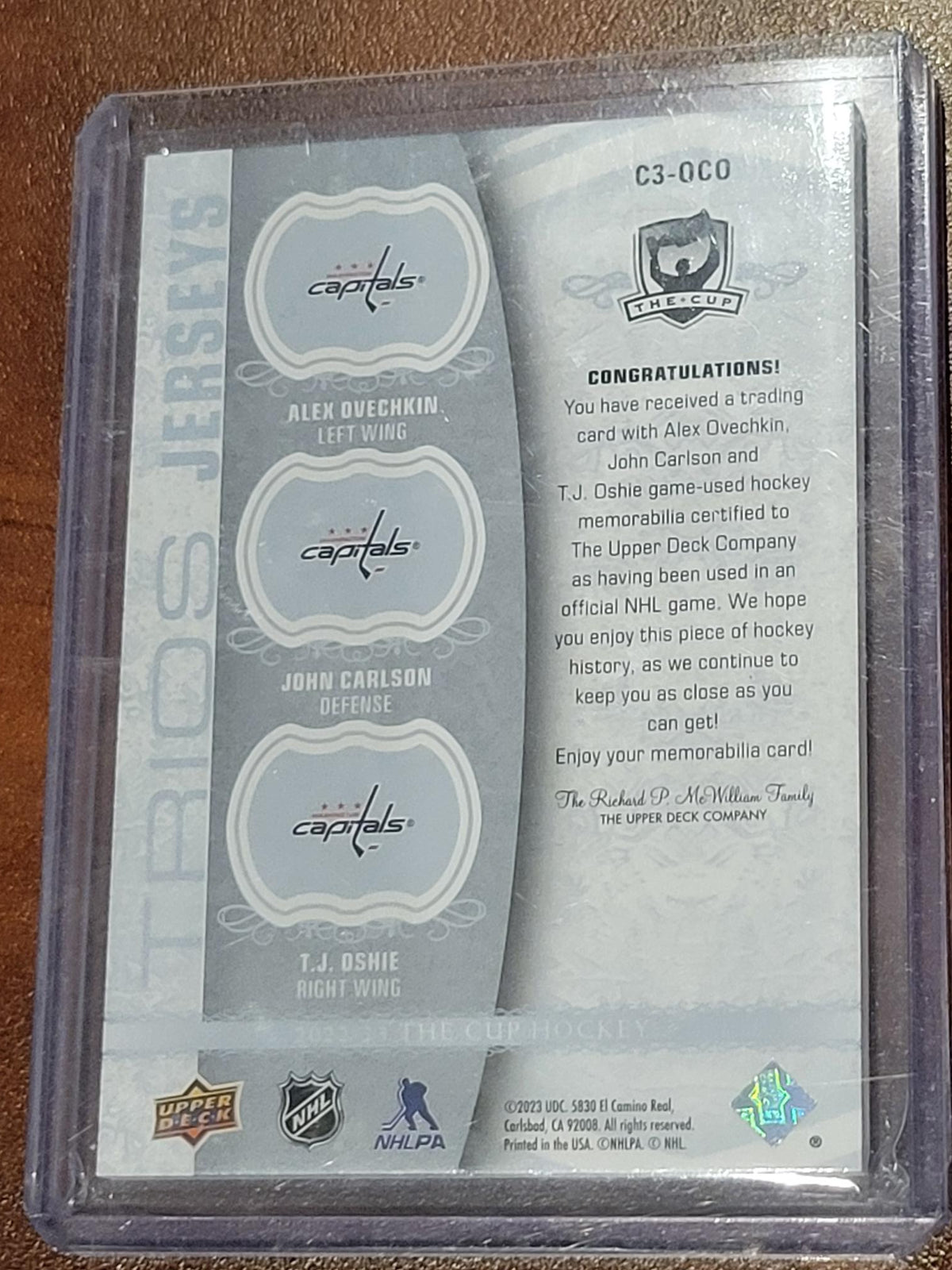 2022 The Cup Trios Ovechkin/Carlson/Oshie /35