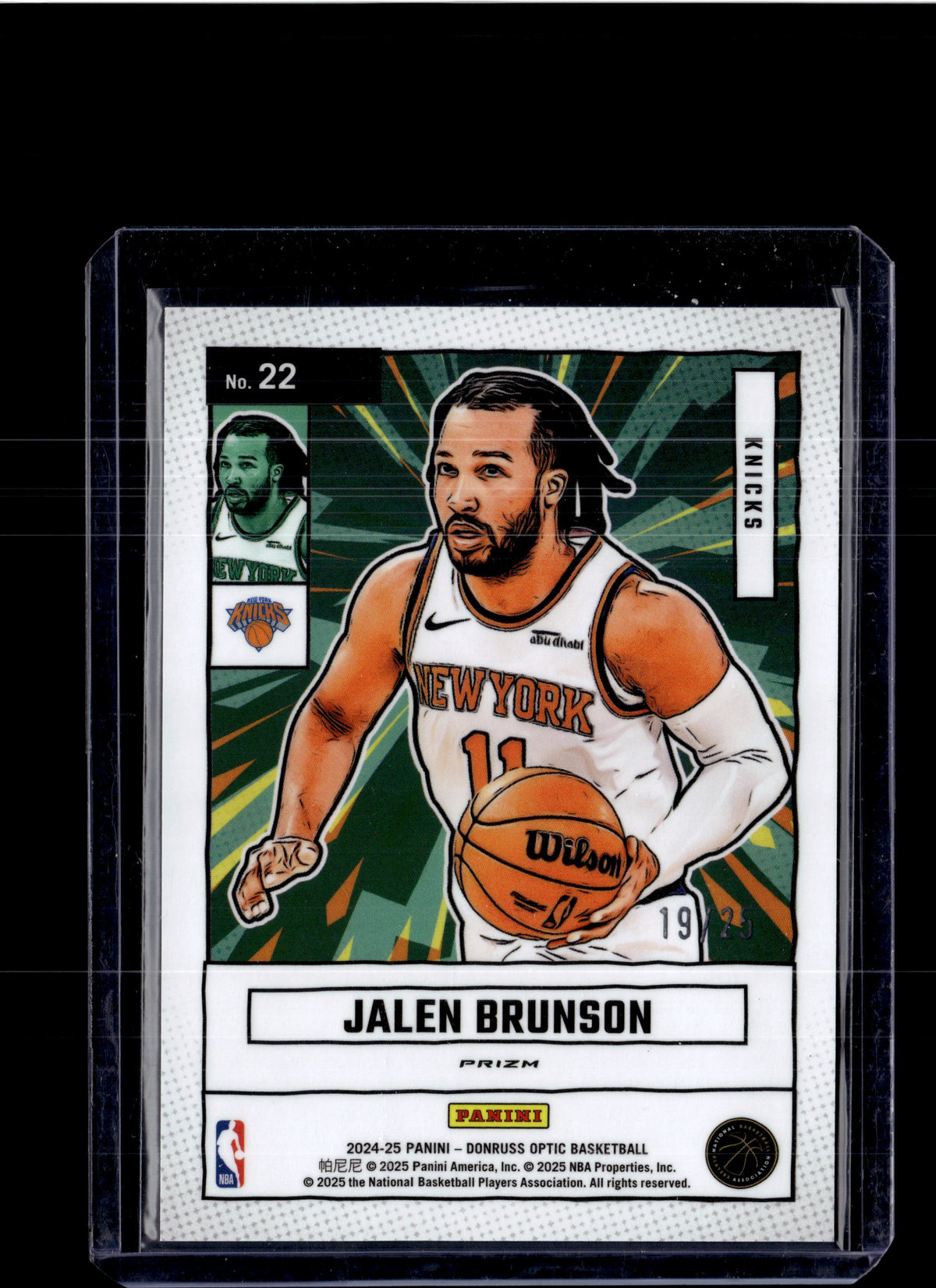 2024-25 Donruss Optic JALEN BRUNSON Net Marvels 22 Cracked Ice /25