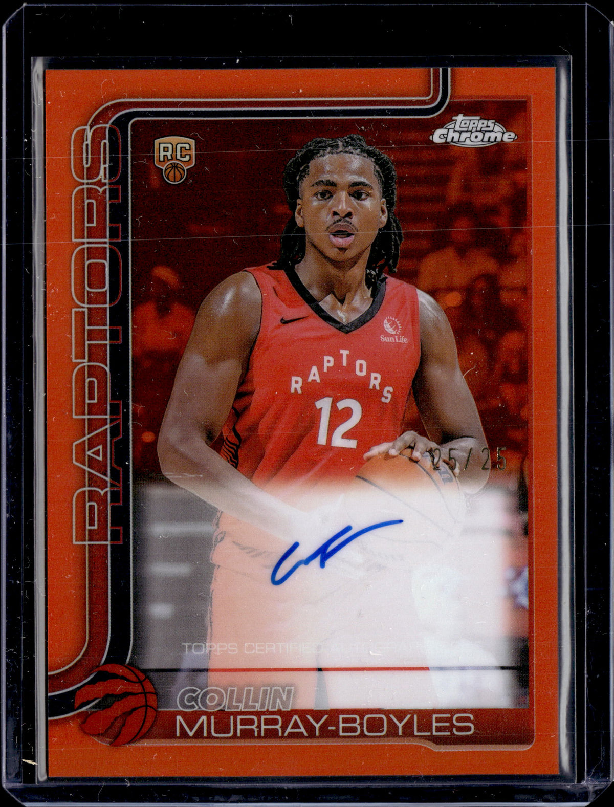 2025 Topps Chrome Rookie Autograph Collin Murray-Boyles TCAR-CMB True Orange /25