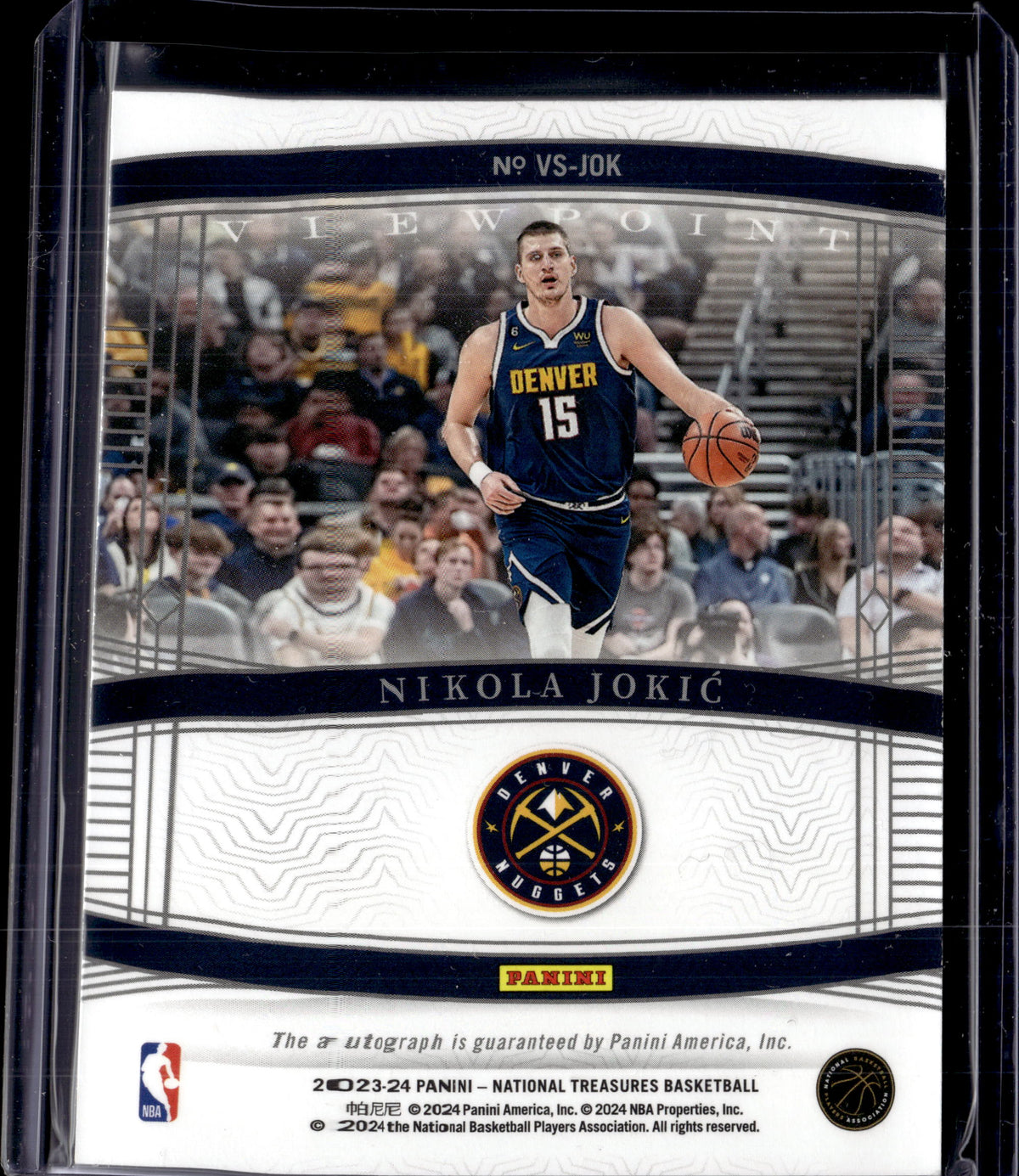 2023-24 National Treasures Nikola Jokic Viewpoint Signatures Bronze Auto #/15