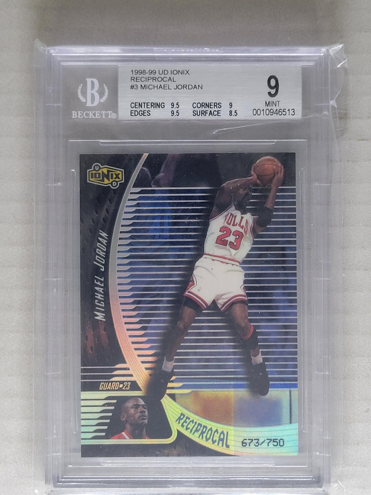 1998 Upper Deck Ionix Reciprocal Michael Jordan #R13 /750 BGS 9