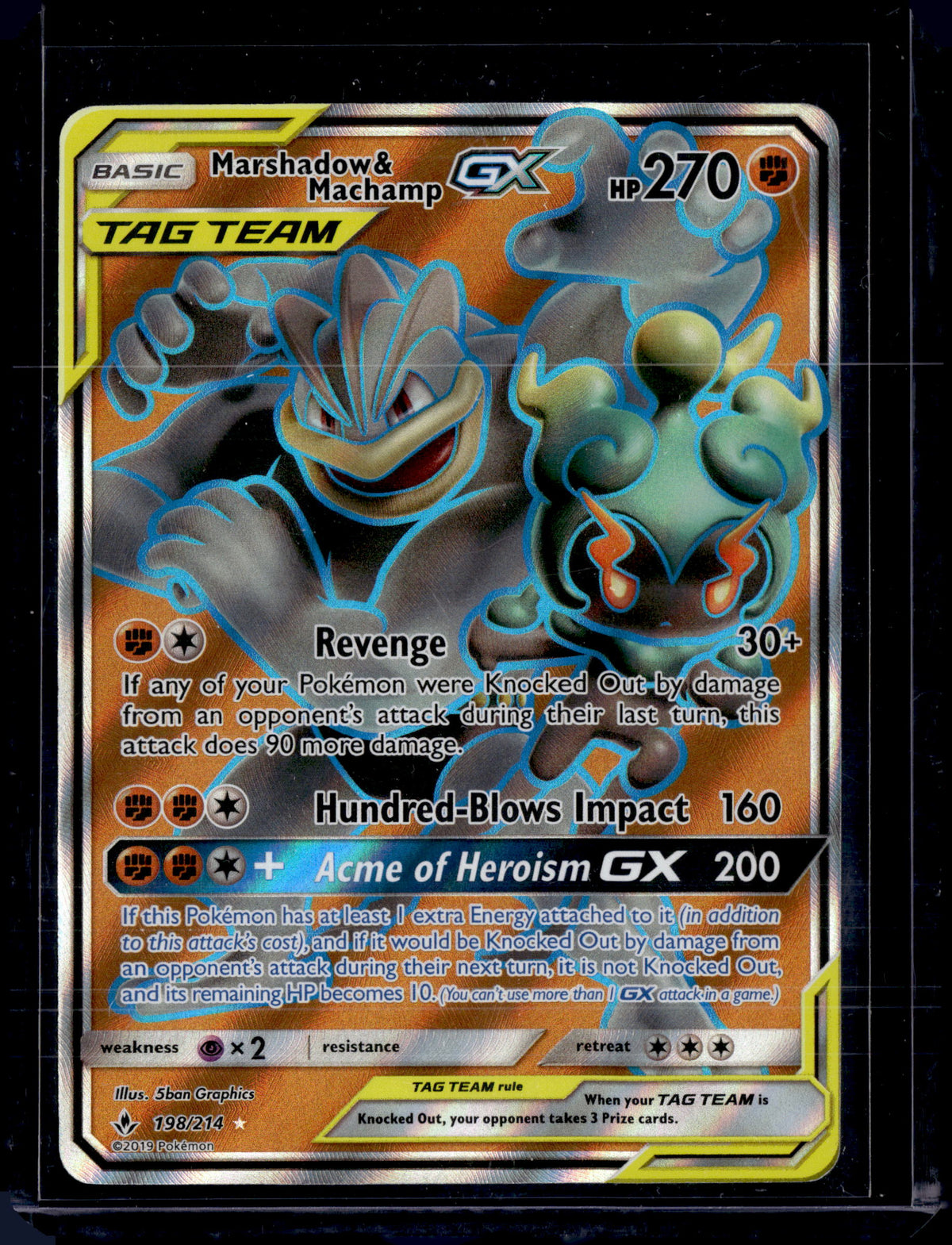 2019 Unbroken Bonds Marshadow & Machamp GX (Full Art) Ultra Rare 198/214
