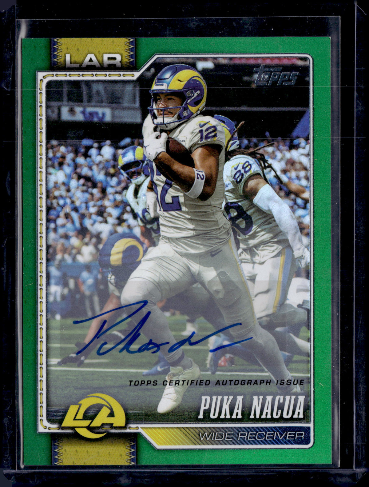 Topps 2026 Puka Nacua Auto #113 Green Rainbow Foil /99