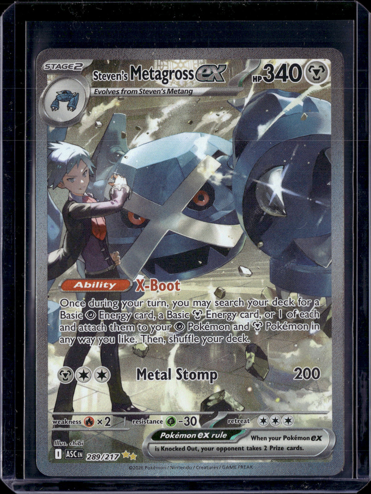Steven's Metagross ex 289/217 Ascended Heroes Illustration Rare SIR