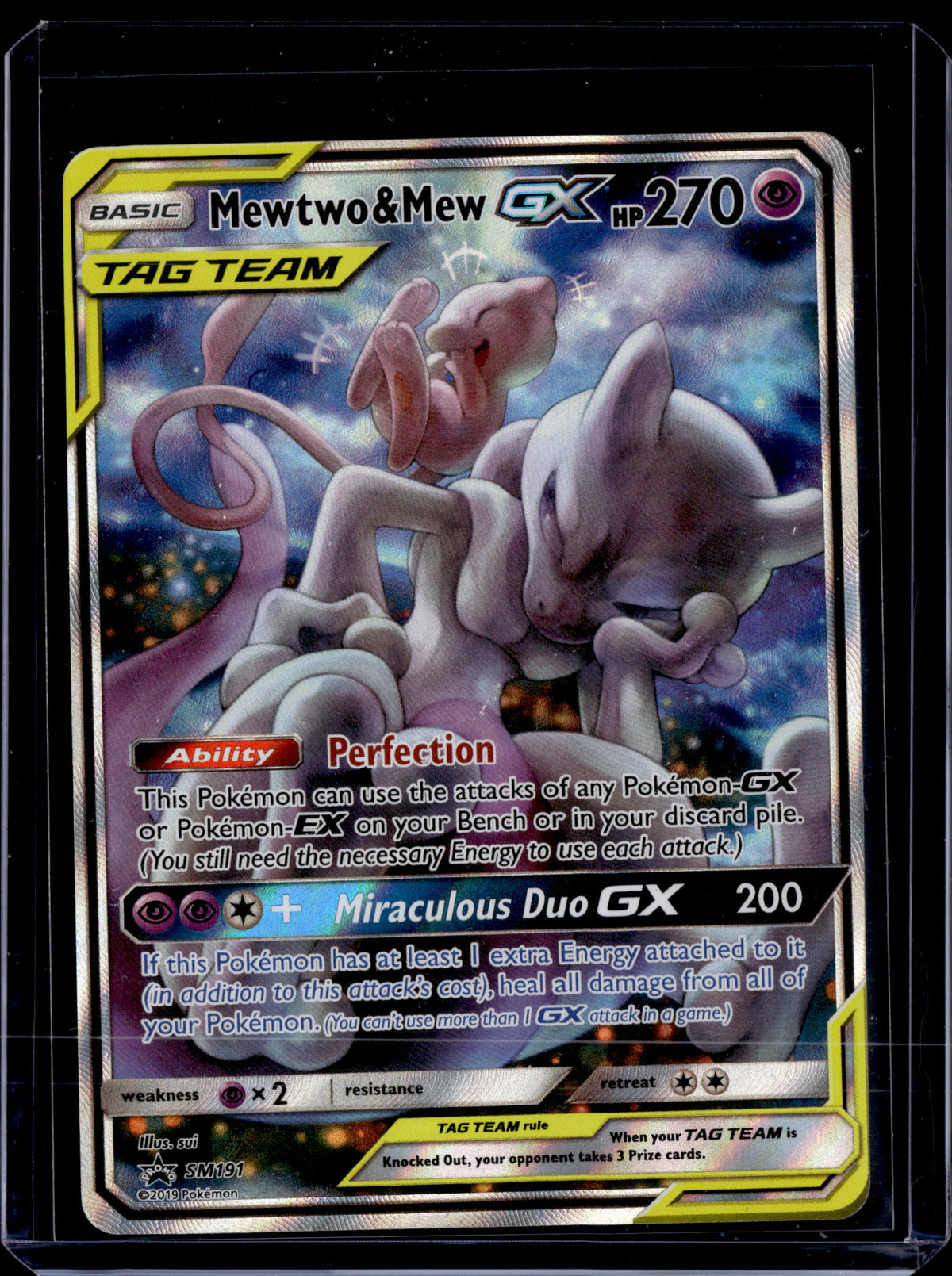 Mewtwo & Mew GX SM191 Tag Team Black Star Promo