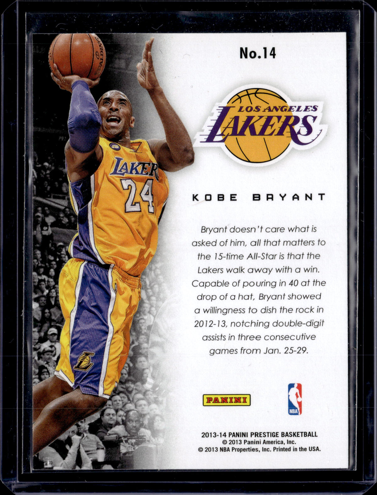 Kobe Bryant 2013-14 Panini Prestige #14 Franchise Favorites