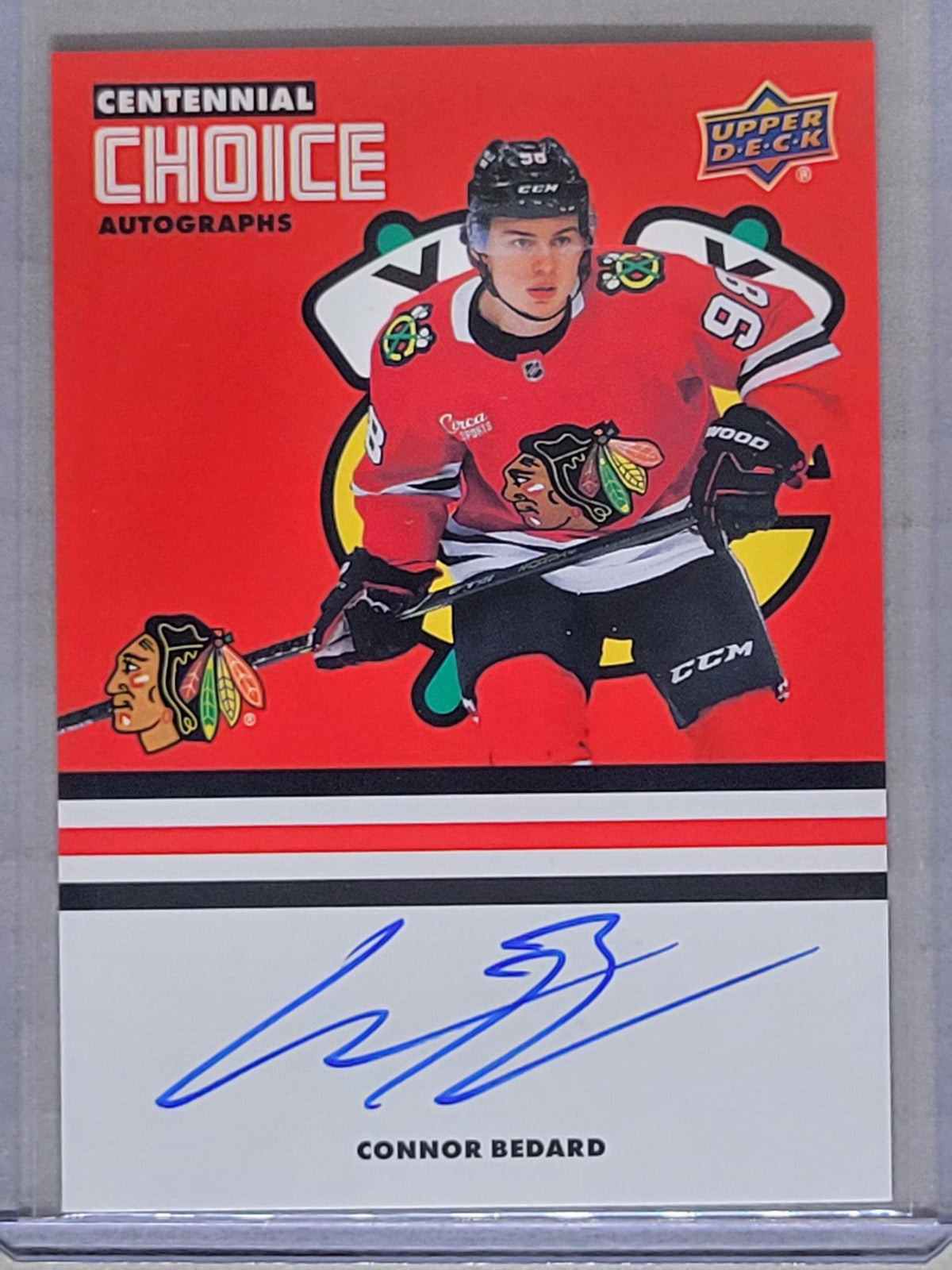2025-26 Upper Deck Chicago Blackhawks Centennial Choice Auto Connor Bedard