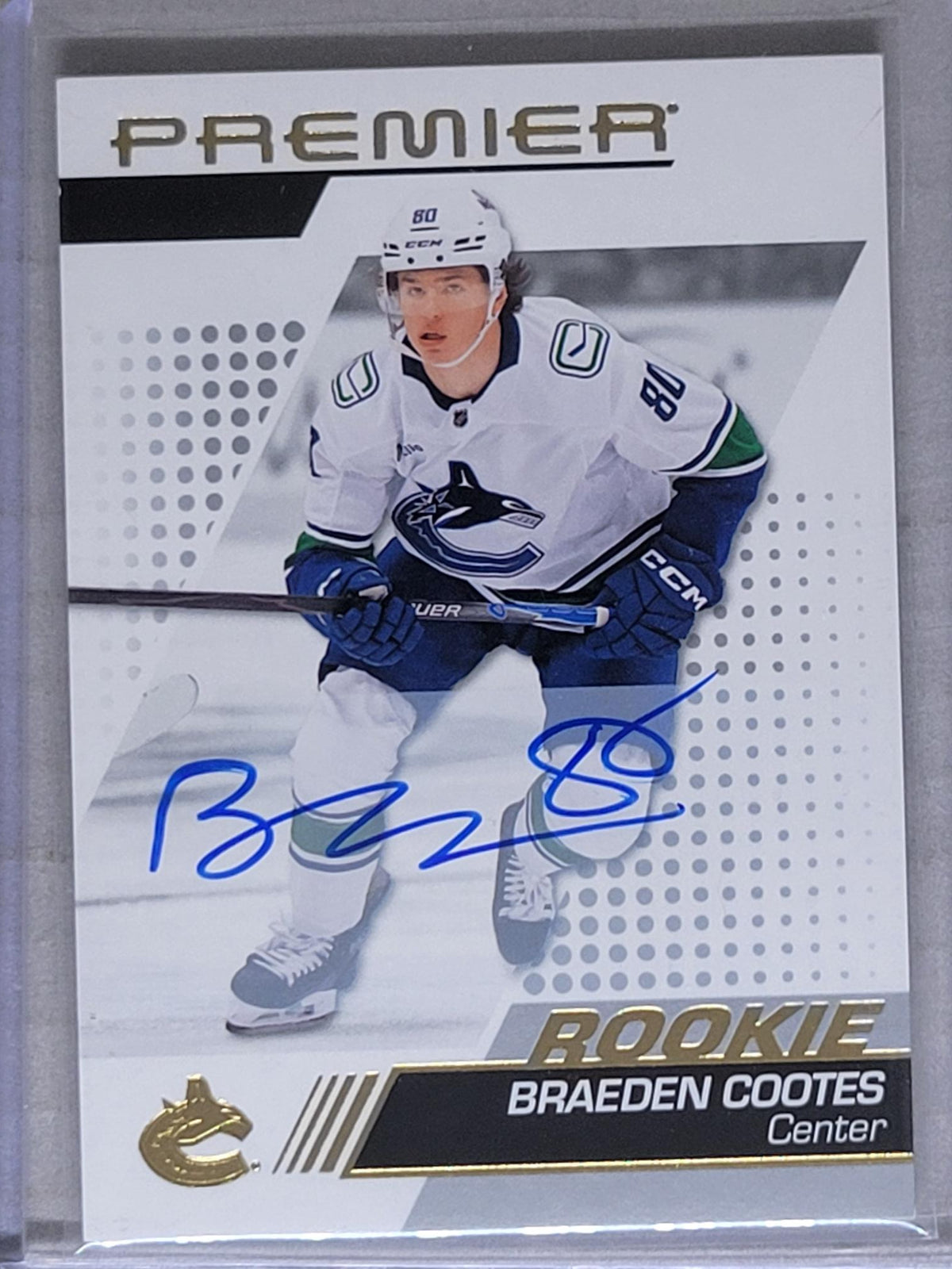 2025 UPPER DECK PREMIER #113 BRAEDEN COOTES AUTO PARALLEL RC ROOKIE