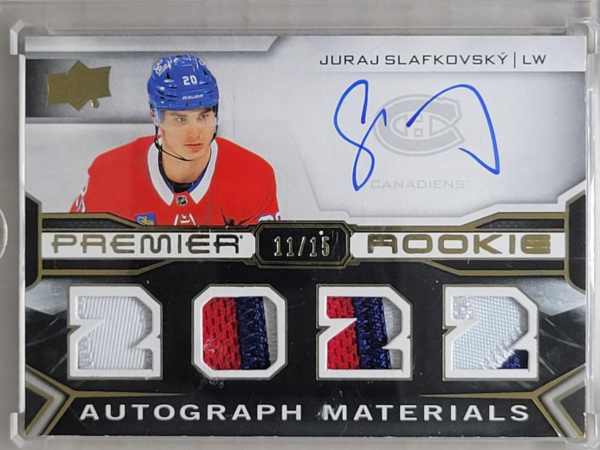 2022-23 UD Premier Auto Materials Rookie Juraj Slafkovsky 11/15
