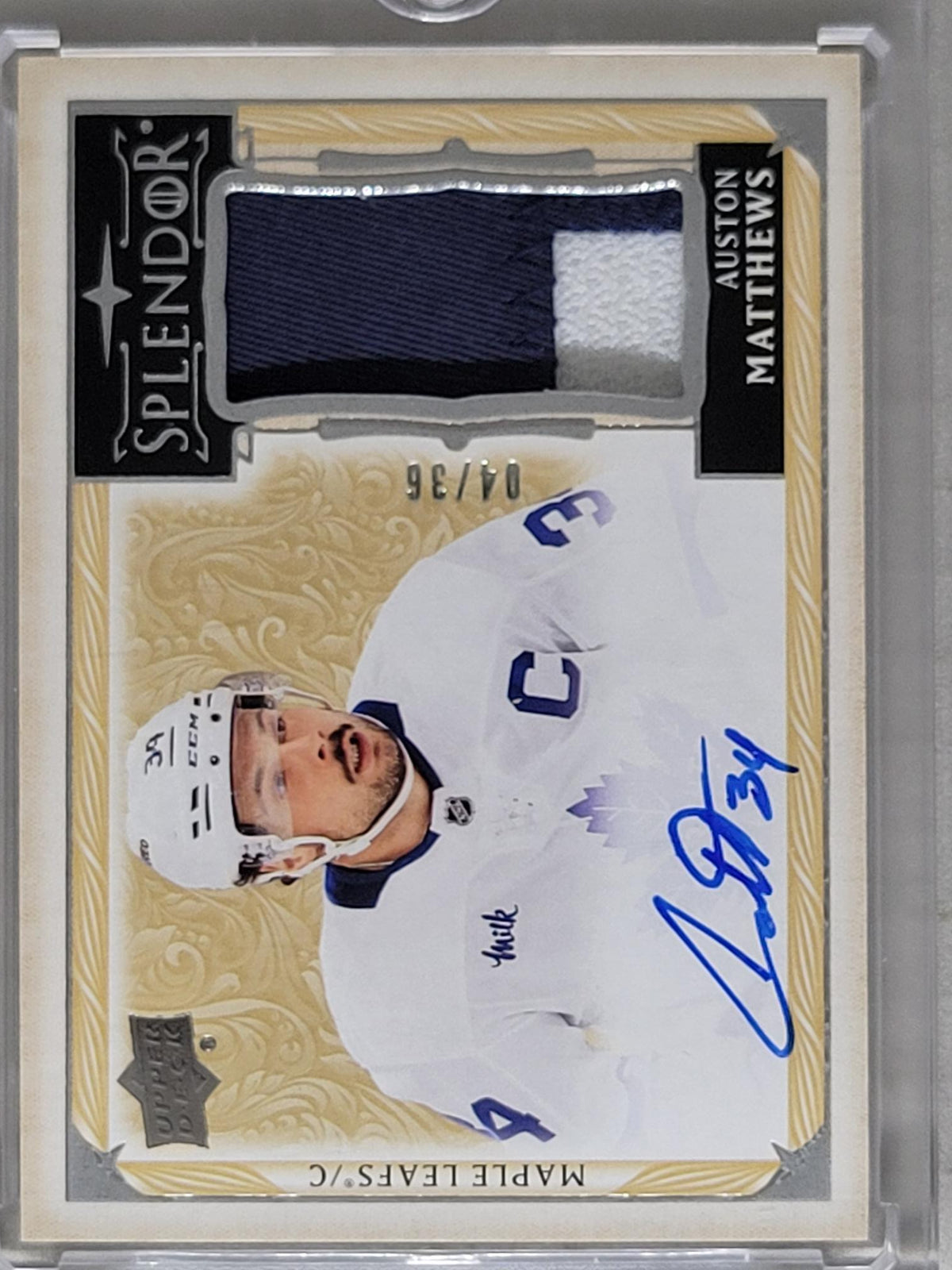 2024-25 Upper Deck The Cup Splendor Auto Relic Auston Matthews /36 #SP-AM