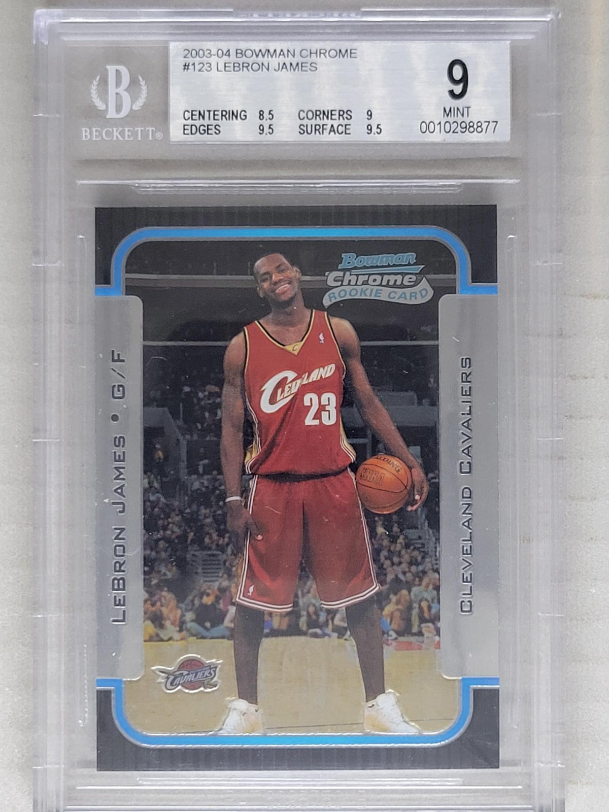 2003-04 Bowman Chrome #123 LeBron James RC Rookie BGS 9 Mint