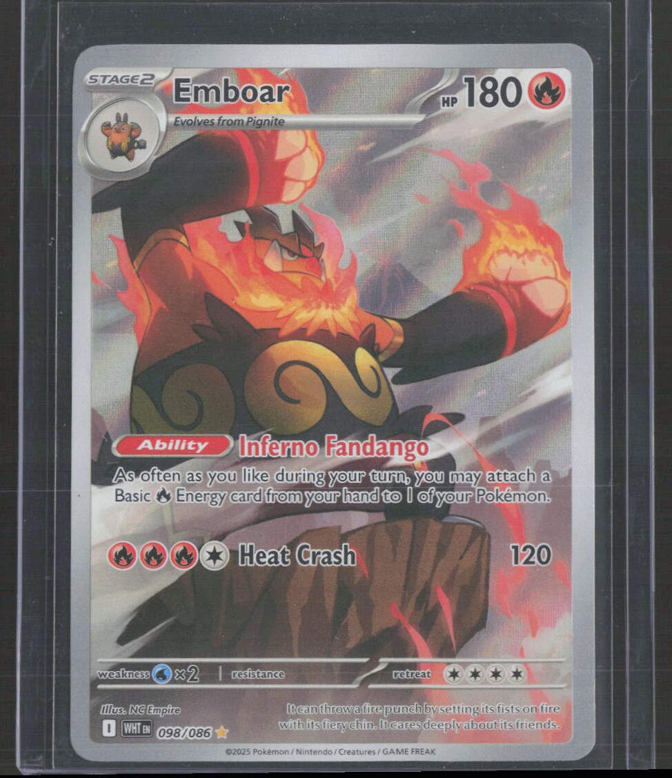 2025 White Flare Emboar Illustration Rare 098/086