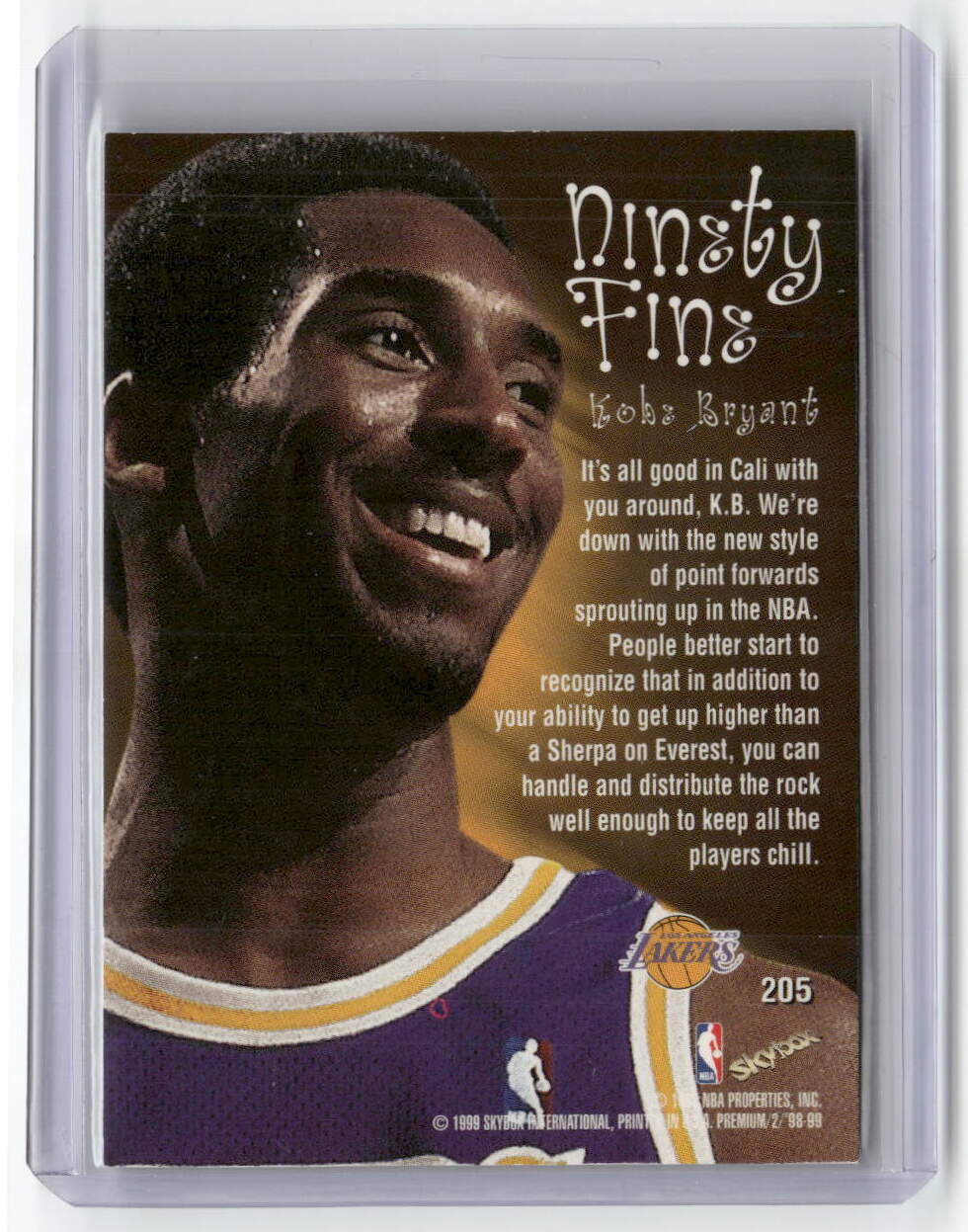 SkyBox 1998-99 Skybox Premium Ninety Fine Insert Kobe Bryant #205