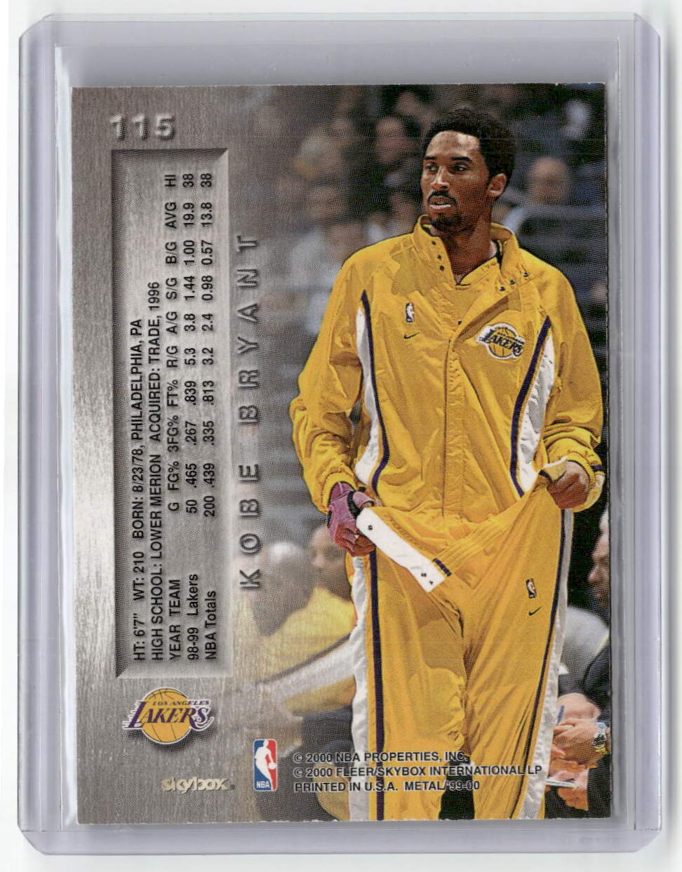 1999-00 Skybox Metal - Kobe Bryant #115 Los Angeles Lakers