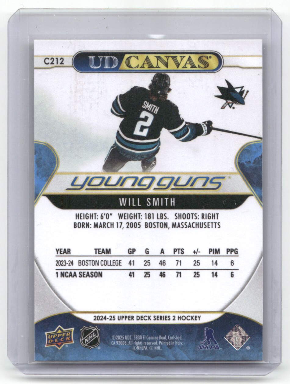 2024-25 Upper Deck Series 2 UD Canvas Young Guns Will Smith #C212 Rookie RC