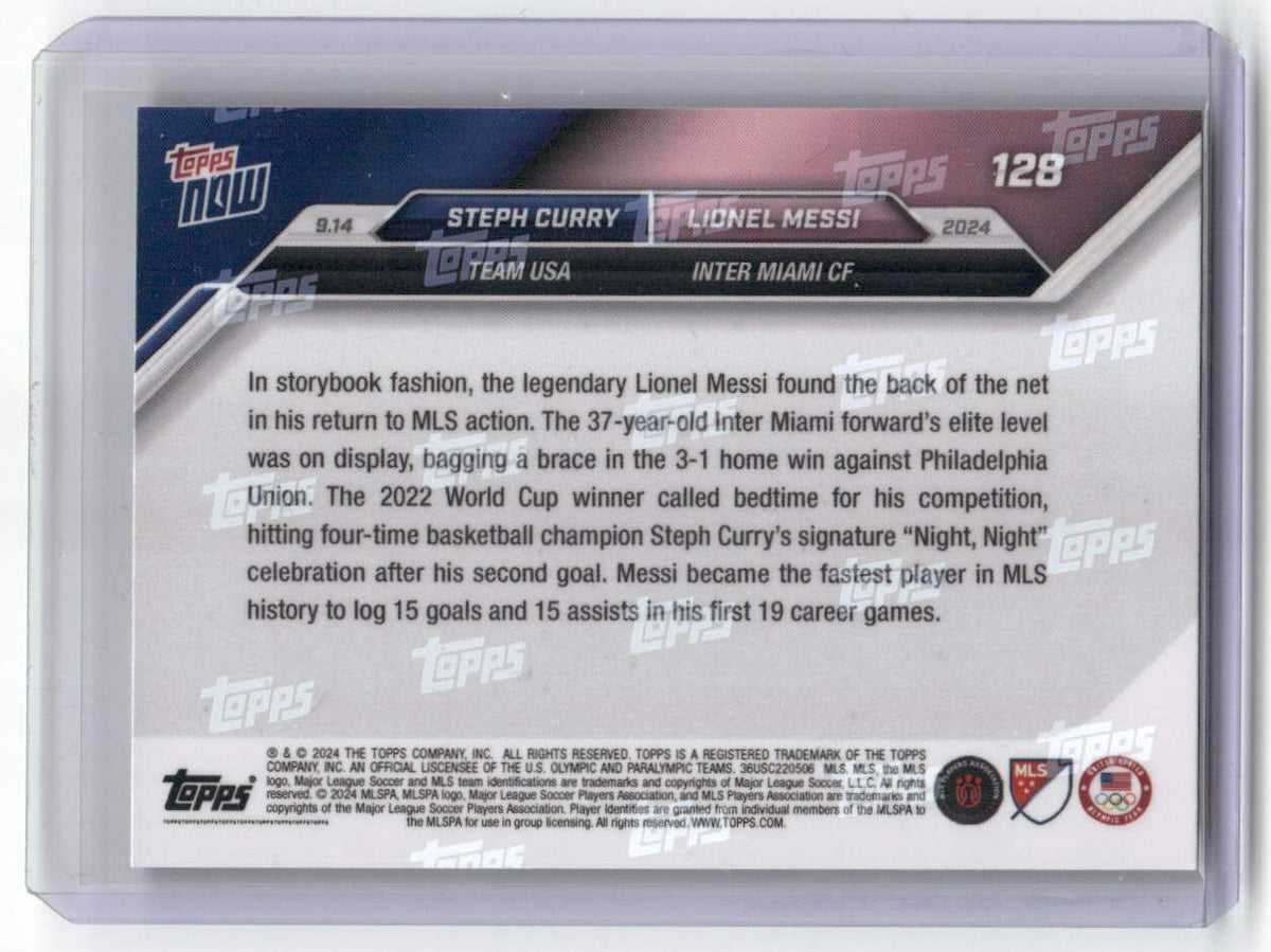 2024 Topps NOW MLS Lionel Messi & Steph Curry Night Night Celebration