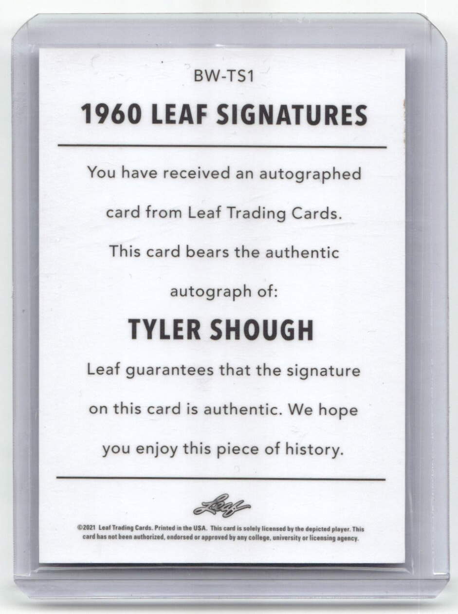 2021 Leaf Memories Tyler Shough  Autographs #BW-TS1 Purple Spectrum #d/30