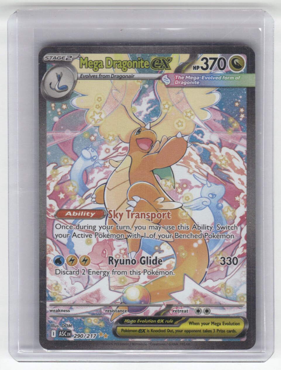 Mega Dragonite EX 290/217 Secret Rare Full Art Holo
