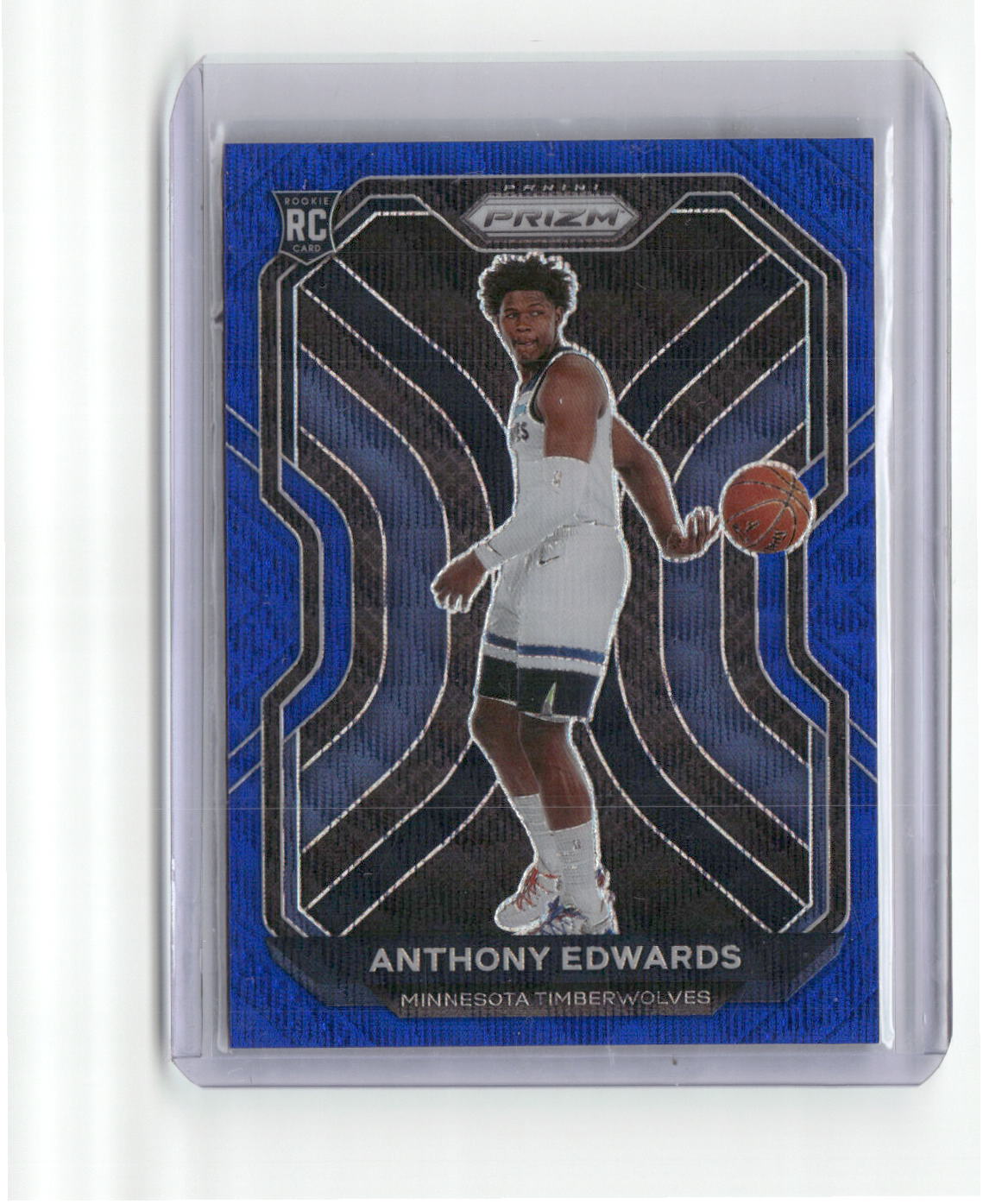 Panini 2020-21 Prizm Anthony Edwards #258 Blue Wave Prizm Rookie Timberwolves