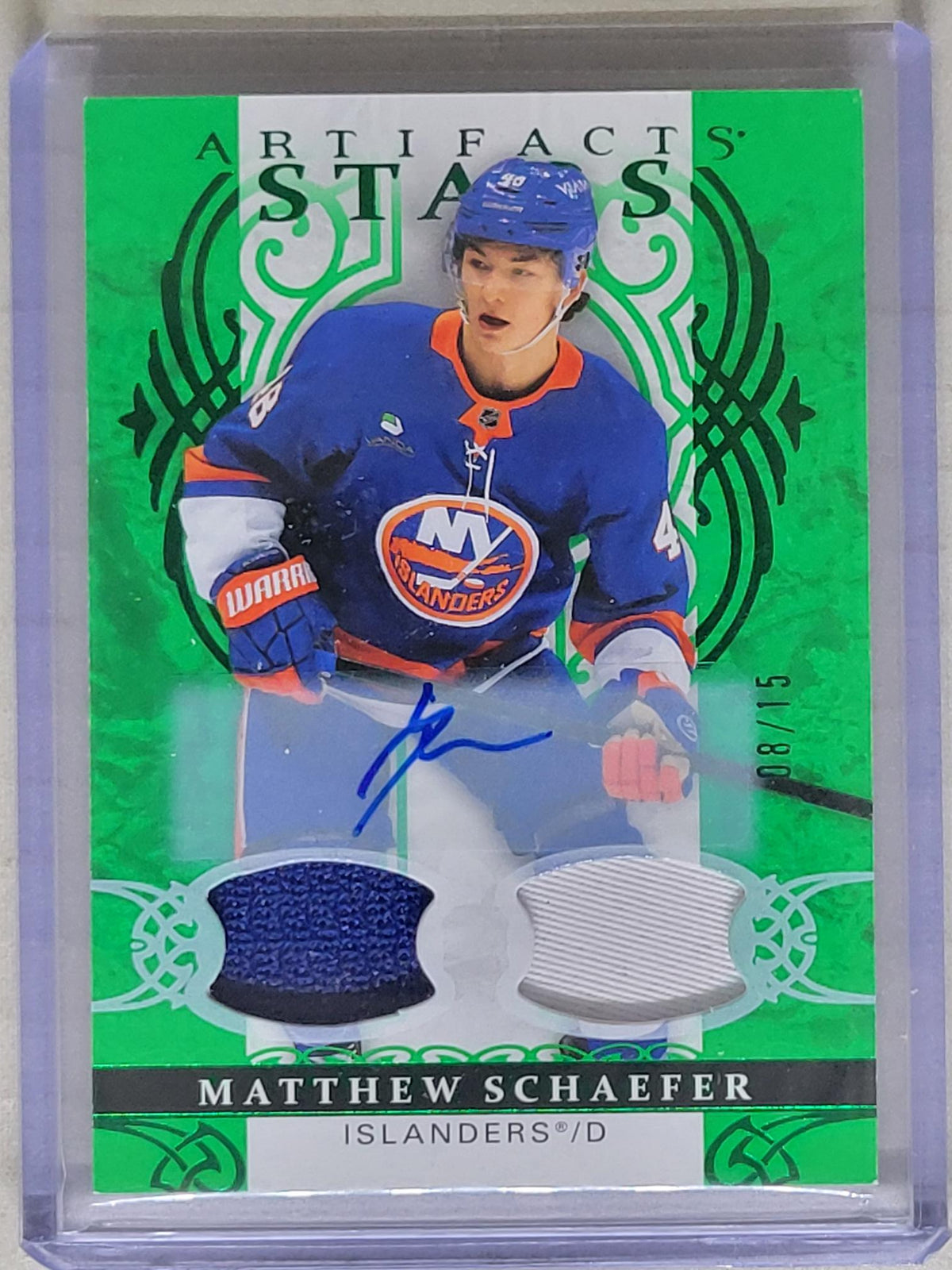 2026-27 UD Artifacts Matthew Schaefer Material Emerald Auto /15