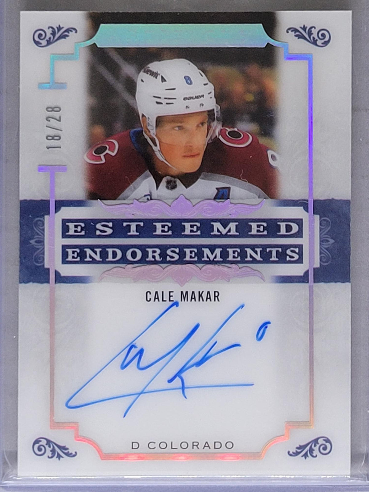 2025-26 Cale Makar Esteemed Endorsements Auto /28
