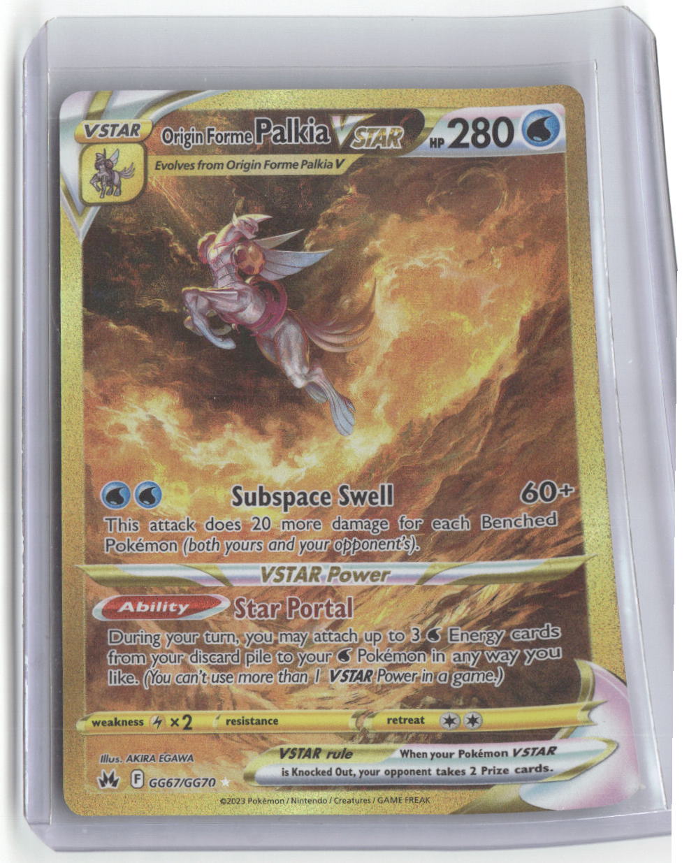 2023 Crown Zenith Galarian Gallery Origin Forme Palkia VStar Ultra Rare GG67/GG70 (B)
