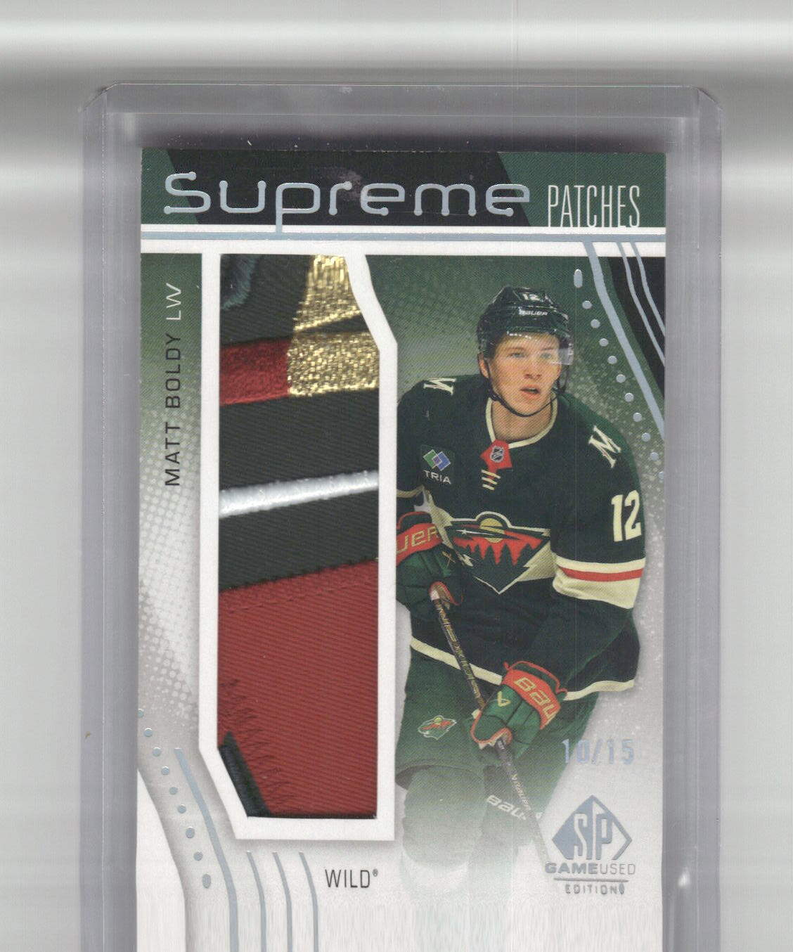 2025-26 Upper Deck SP Game Used Edition Supreme Patch 1/15 Matt Boldy #SP-MB