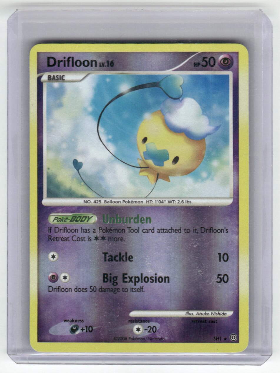 2008 Pokemon Diamond & Pearl Stormfront Drifloon SH1 Shiny Reverse Holo Rare LP
