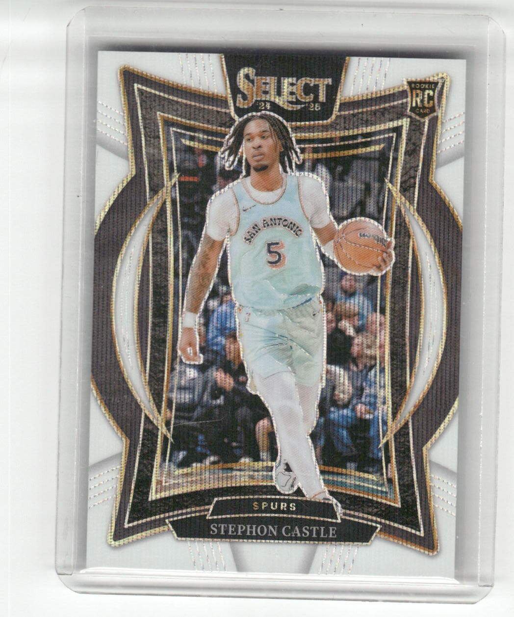 2024-25 Panini Select Stephon Castle Concourse White Wave Prizm RC #/99 Spurs