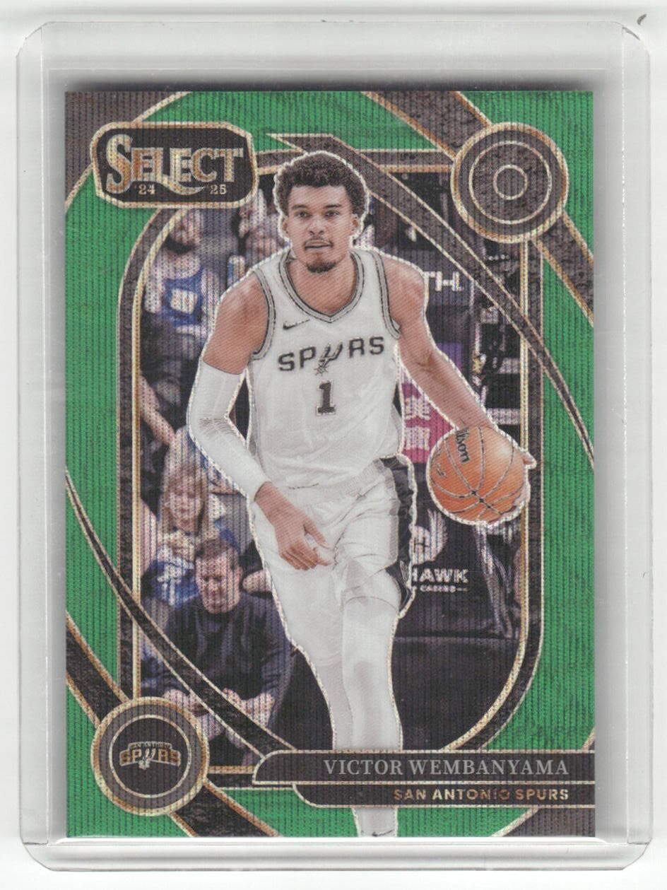 2024-25 Panini Select Victor Wembanyama Courtside Green Wave Prizm #/50 Spurs