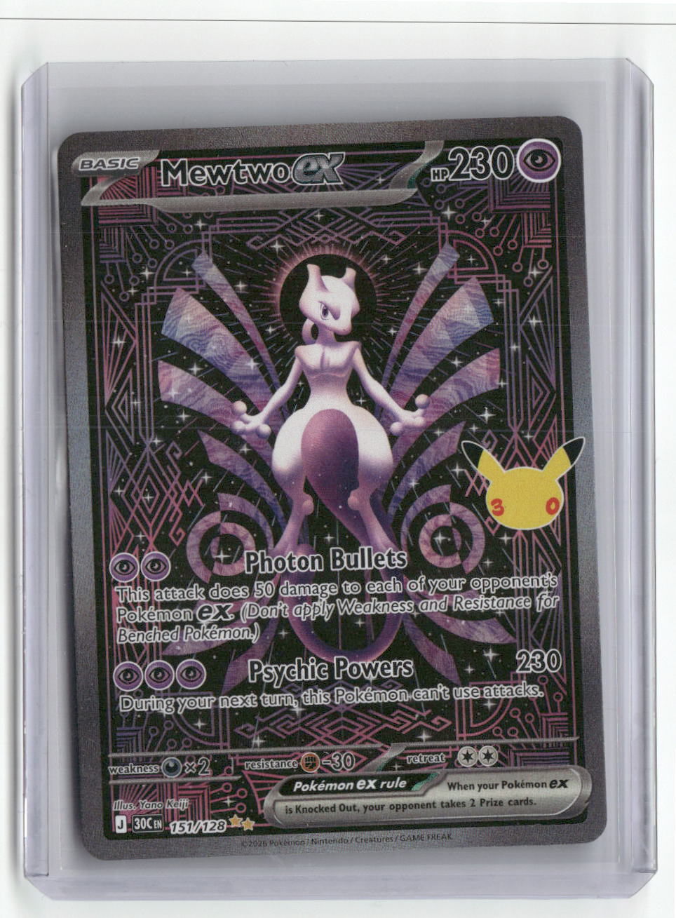 Mewtwo ex 151/128 30th anniversary Ultra Rare Holo