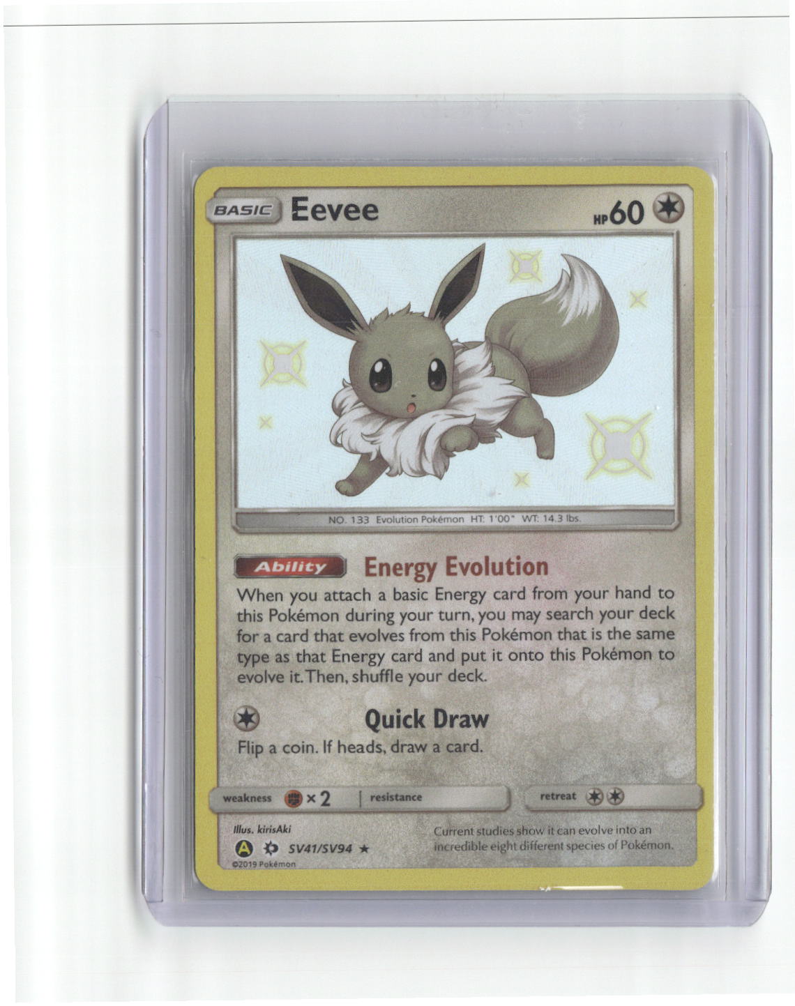 Eevee Shiny Holo Rare Hidden Fates: Shiny Vault SV41/SV94