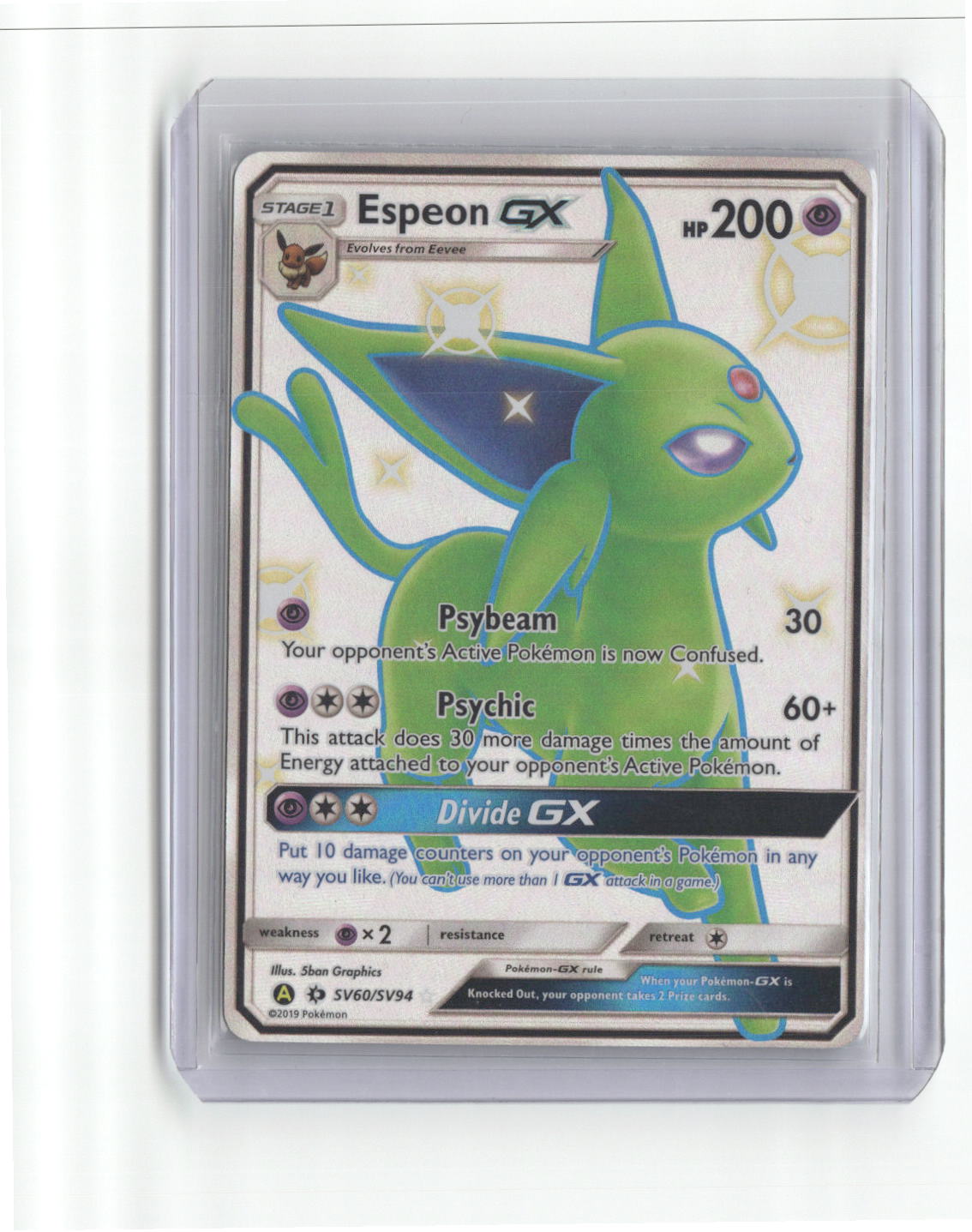 Espeon GX SV60/SV94 Hidden Fates Shiny Vault Shiny Holo Rare