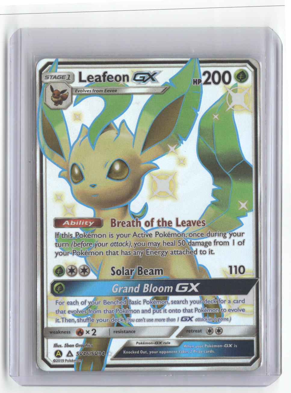 Leafeon GX SV46/SV94 Shiny GX Rare Hidden Fates Shiny