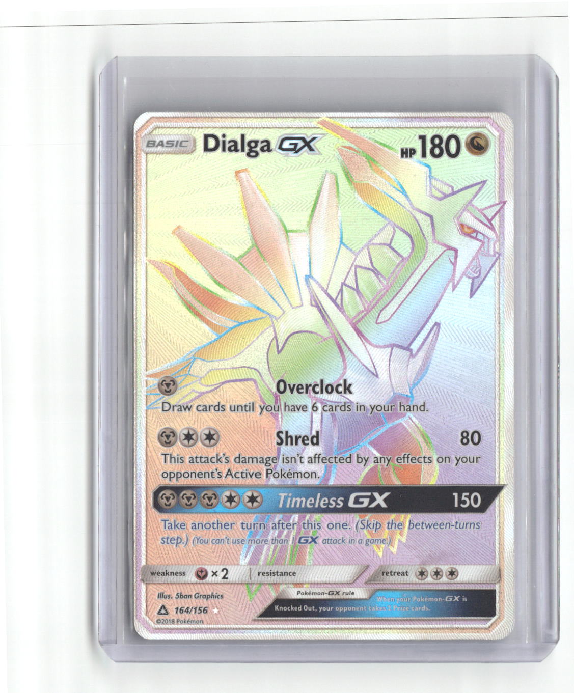 Dialga GX 164/156 Full Art Secret Rare Ultra Prism