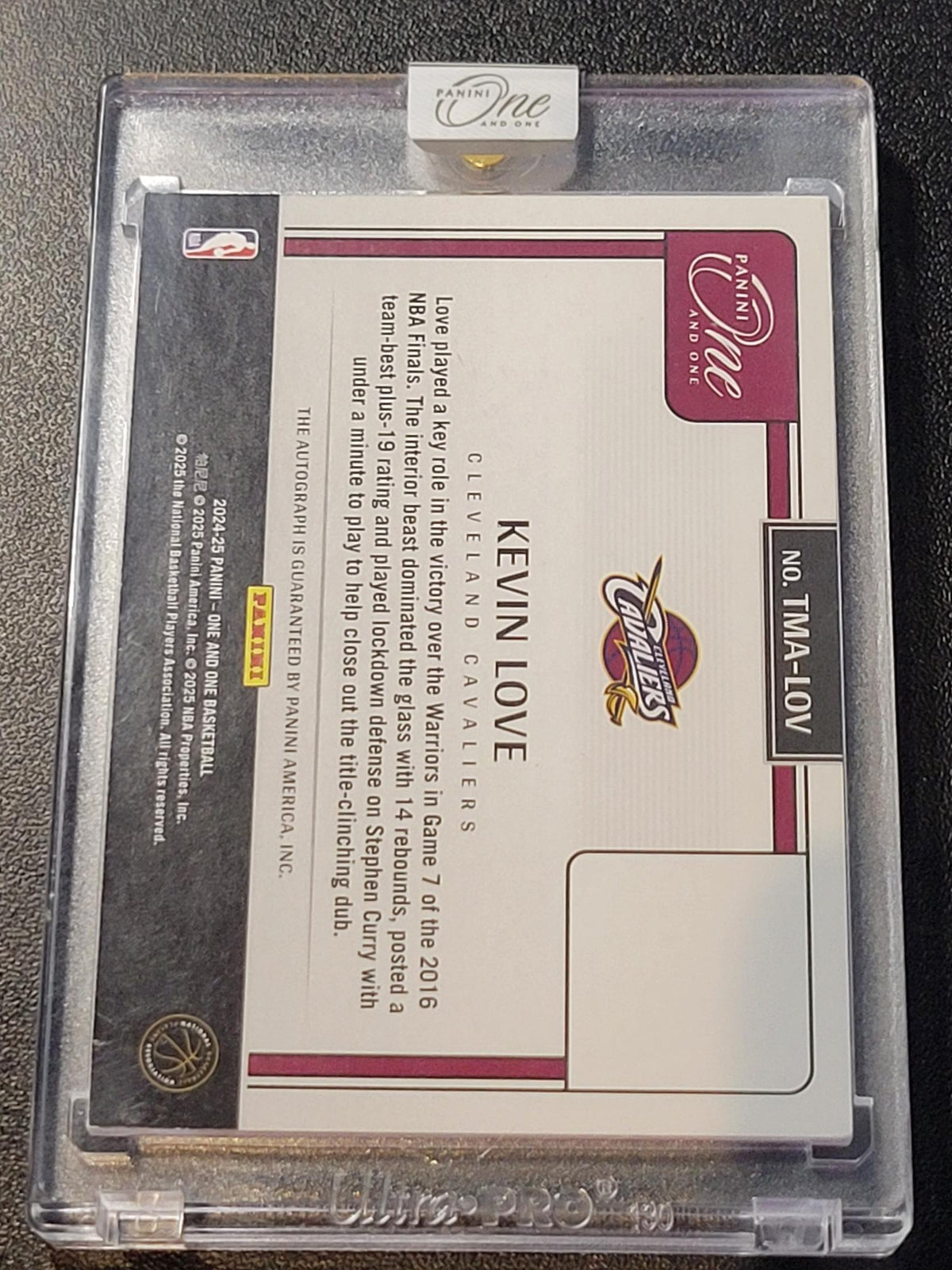 2024-25 Panini One and One #TMA-LOV Kevin Love Timeless Autographs Purple #/35