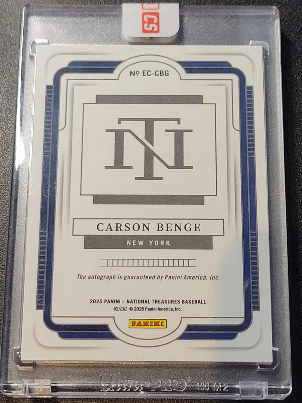 National Treasures Ecklar's Choice Carson Benge RC Auto /99
