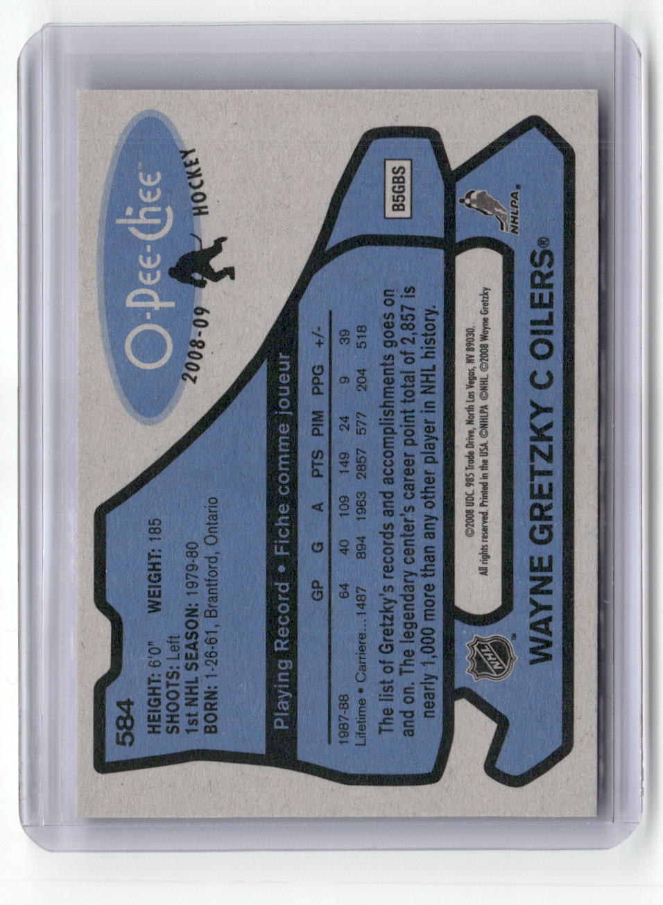 2008-09 O-Pee-Chee Wayne Gretzky 1979 80 Retro #584