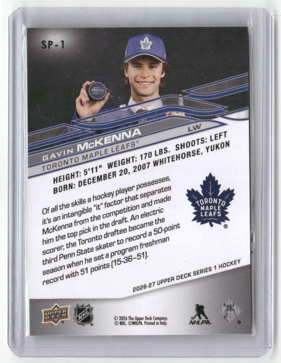 2026-27 UPPER DECK SERIES 1 Gavin Mckenna
