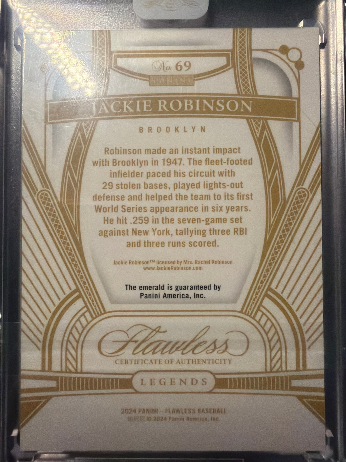 2024 Flawless Jackie Robinson Legends Emerald /5 Brooklyn Dodgers Sealed #69