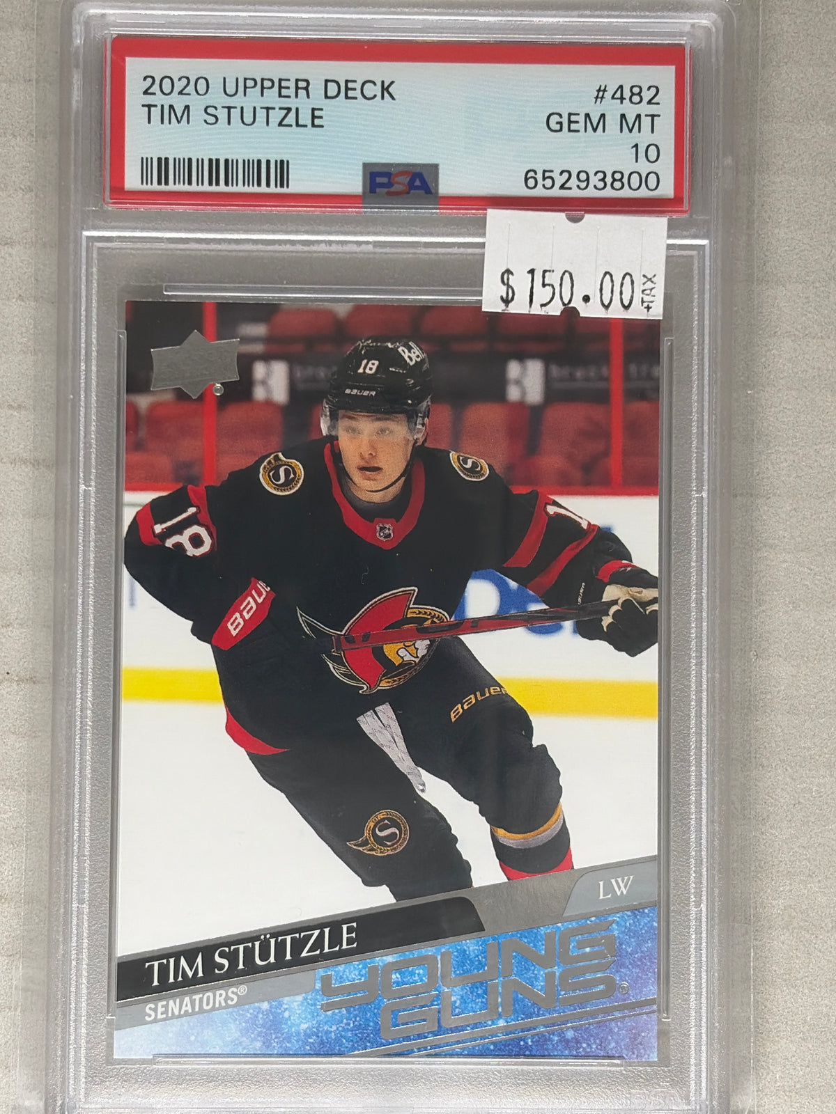 2020-21 Upper Deck Tim Stutzle Young Guns PSA 10
