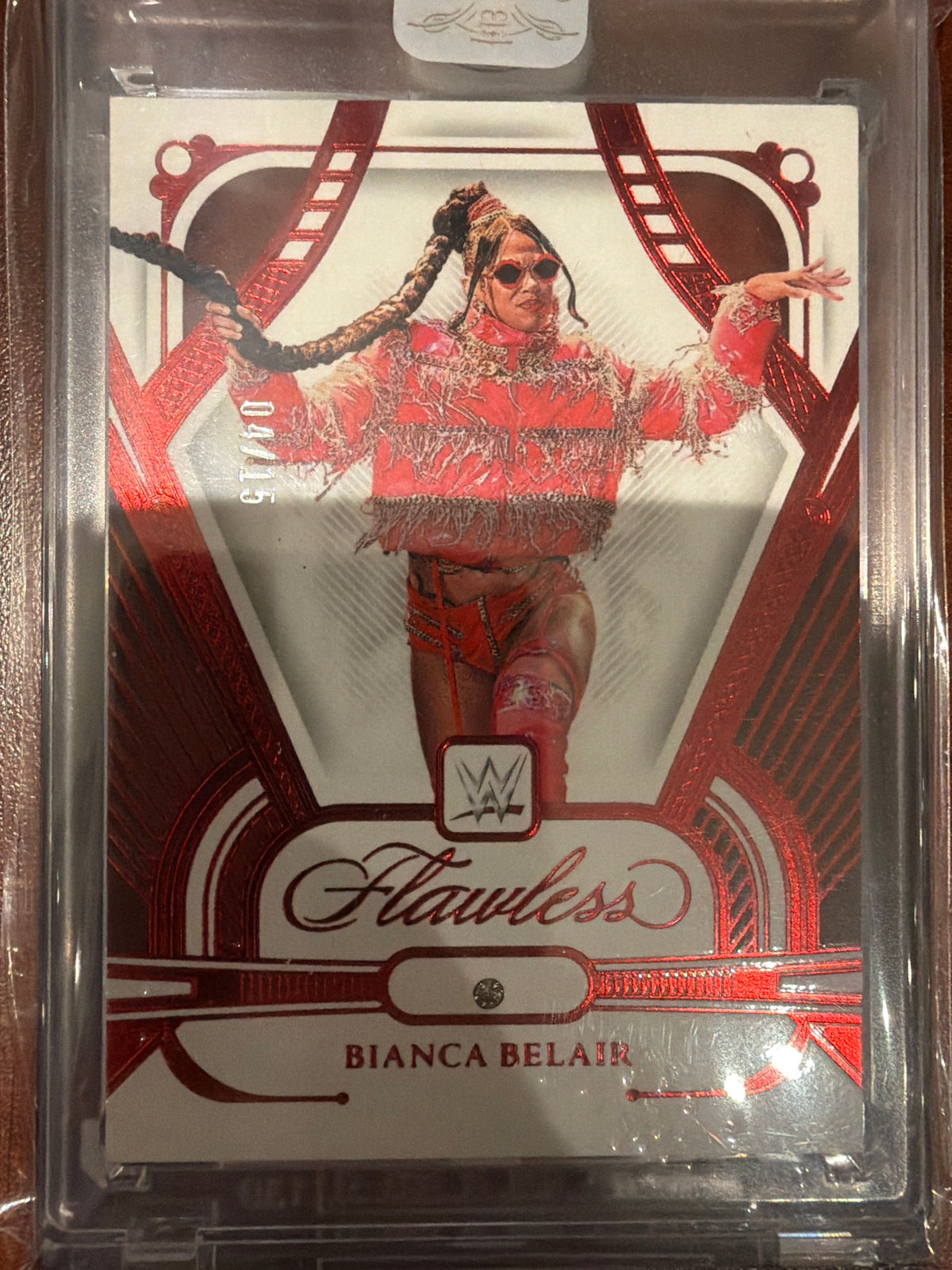 2024 Panini Flawless WWE #9 Bianca Belair Base Set Ruby Diamond /15