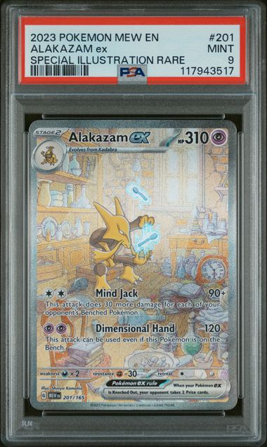 Alakazam ex 201/165 151 Special Illustration Rare PSA 9 MINT