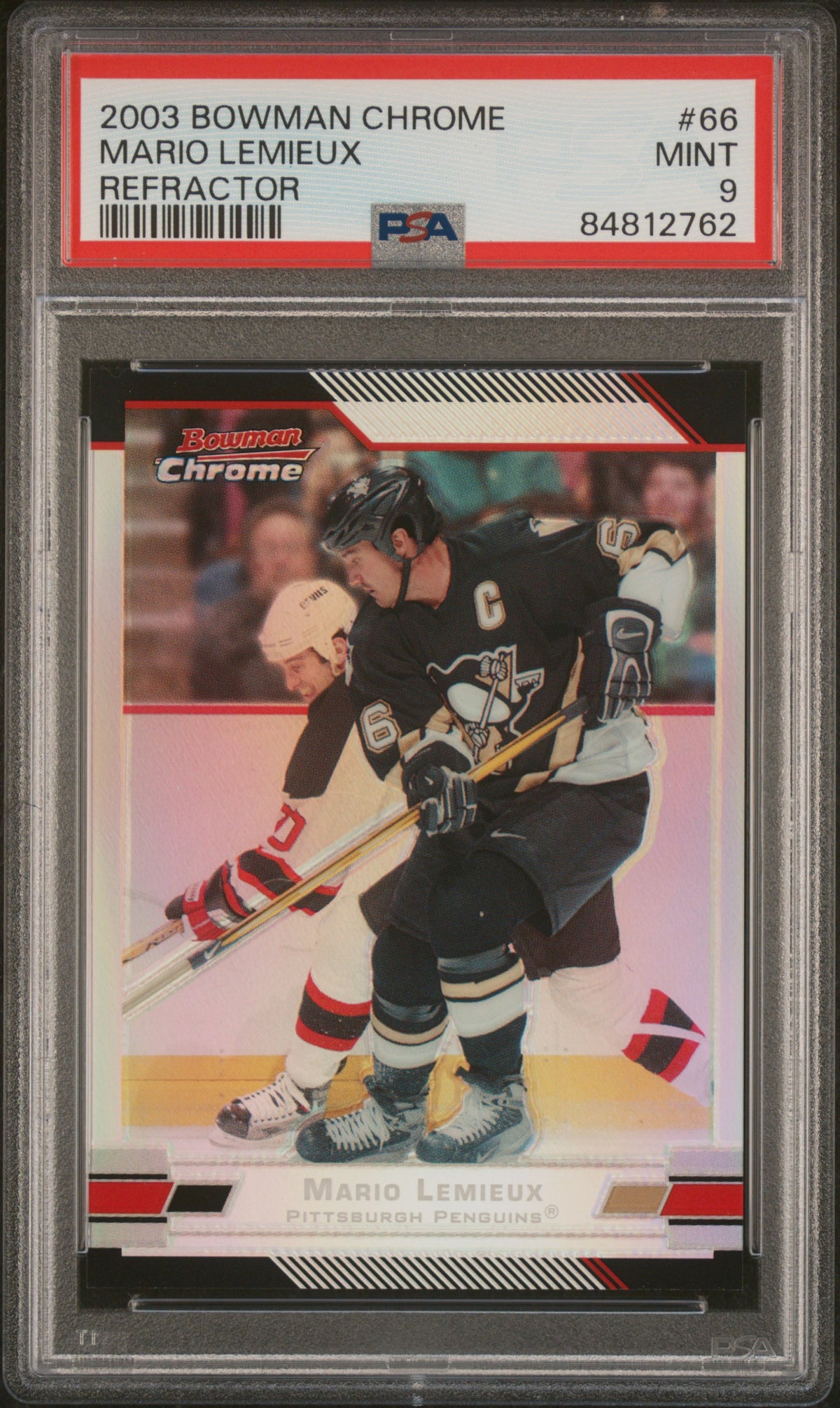 2003-04 Bowman Chrome Refractor #66 Mario Lemieux PSA 9